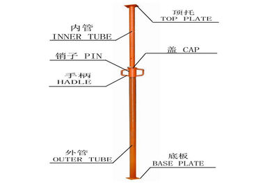 Dip Painted Adjustable Construction Props Building Support Props Customized Size