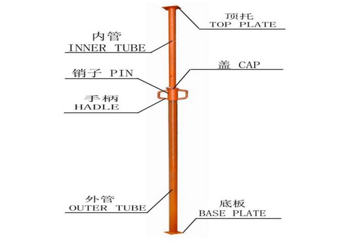 Painted or galvanized surface 3.5-3.9 meters Adjustable Props Jack Adjustable Props Wholesale, Adjustable Steel Props